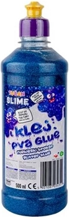 Tuban PVA-lijm met blauwe glitter 500 ml