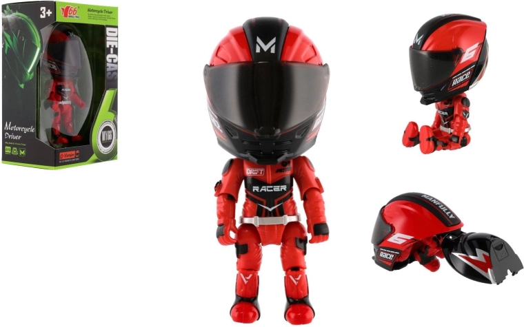 Buigbaar motorrijderfiguur 12 cm met afneembare helm