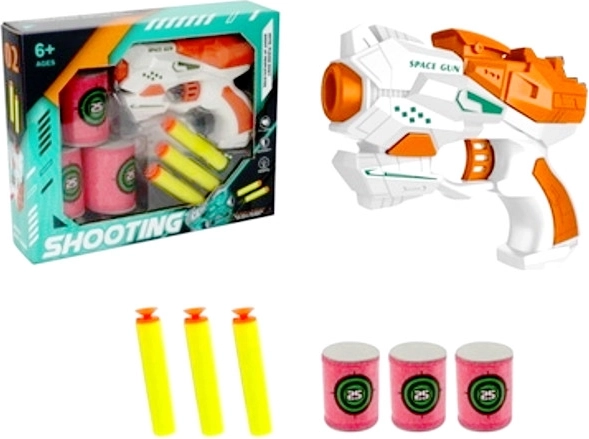 Pistool met foamkogels en omver te schieten doelen
