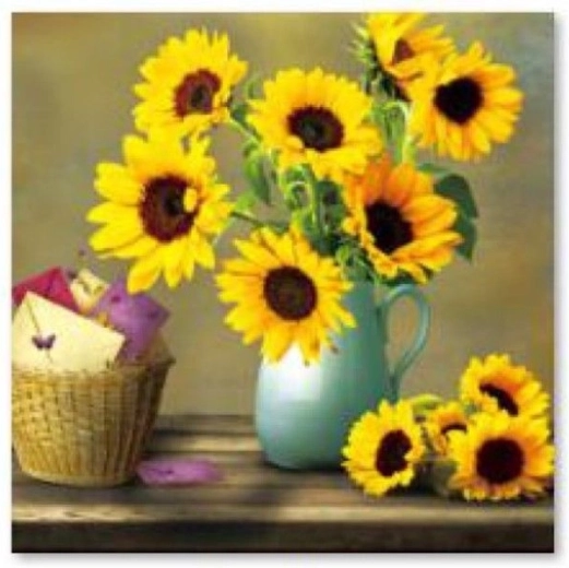 Diamantmozaïek (diamond painting) boeket zonnebloemen 30 × 30 cm