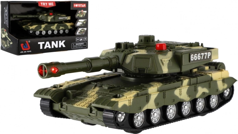 plastic tank 20 cm met vliegwiel met licht en geluid