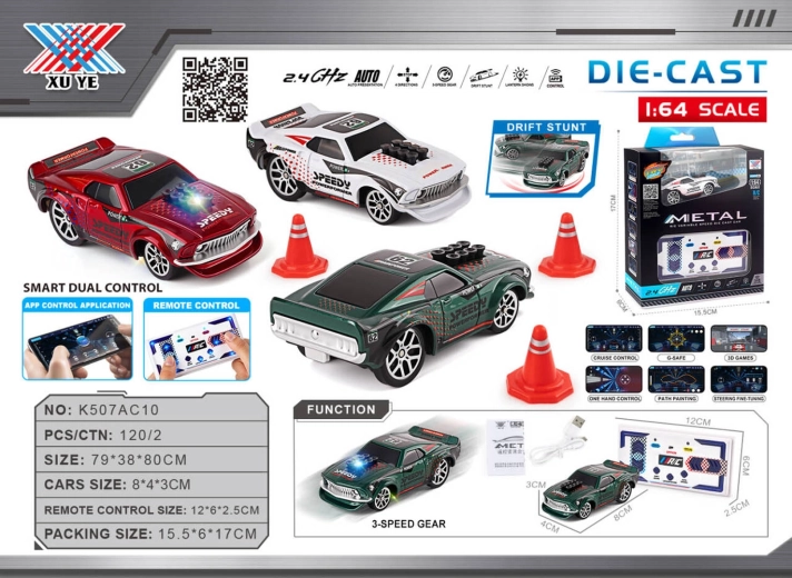 Drift RC-autootje 1:64 Speedy met accessoires - 1 stuk