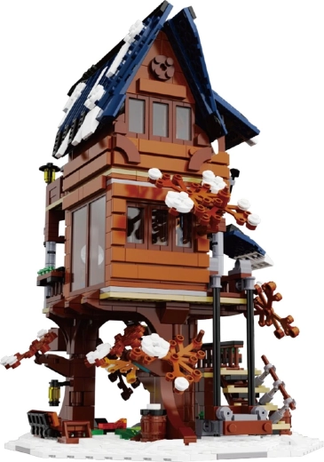 Verlichte boomhut met beweegbare elementen