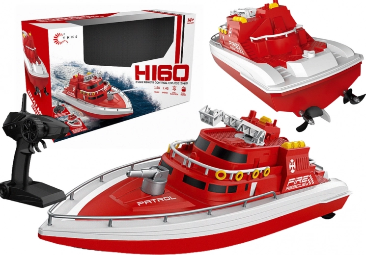 Afstandsbediende boot HI60 1:28 rood