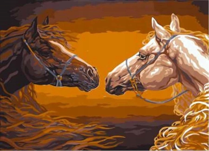 Norimpex Schilderen op nummer Paarden met een vurige manen 40 × 50 cm