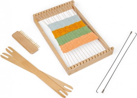 Houten weefgetouw voor creatieve kinderen