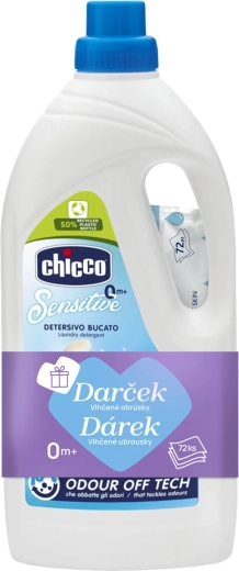 Chicco wasgel Baby Sensitive 1,5 l + vochtige doekjes 72 stuks gratis