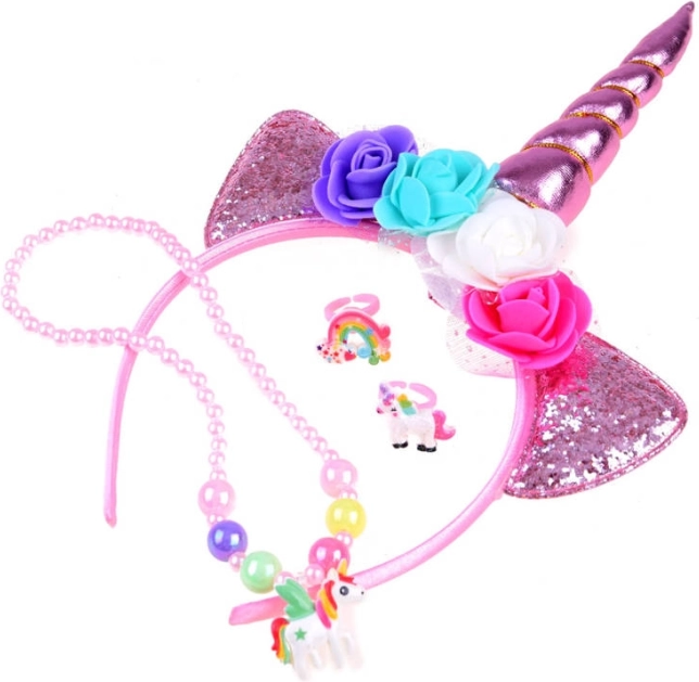 Eenhoorn haarband met accessoires voor kinderen