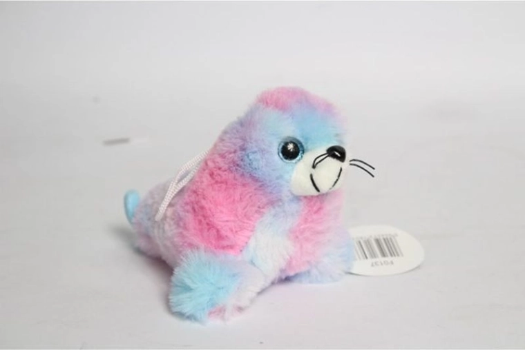 Pluchen zeehond met regenboogvacht 15 cm