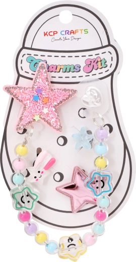 Set decoratieve accessoires voor slippers – glitterster en kralenketting