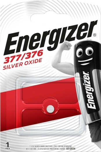 Horlogebatterij ENERGIZER 377/376, 1,55 V, 25 mAh, 1 st.