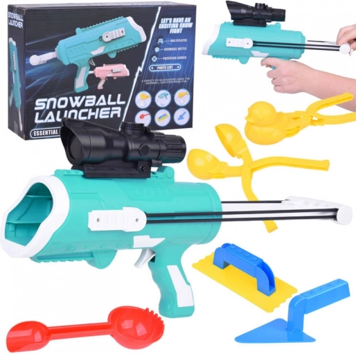Set 6in1 voor sneeuwballen met pistool en vormen voor kinderen