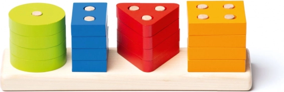 Houten sorteerpuzzel voor vormen CUBIKA, 17 delen