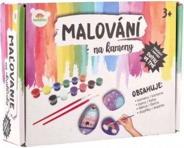 Stenen schilderen die in het donker gloeien – creatieve set met verf en kwasten