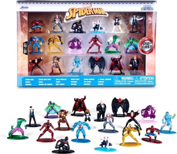 Jada Toys Marvel Spider-Man metalen minifiguurtjes – set van 18 stuks