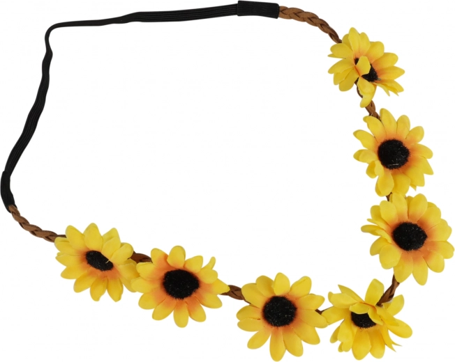 Haarband met bloemen in gele kleur