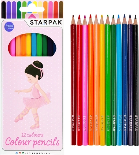 Gekleurde potloden Ballerina, set van 12 kleuren