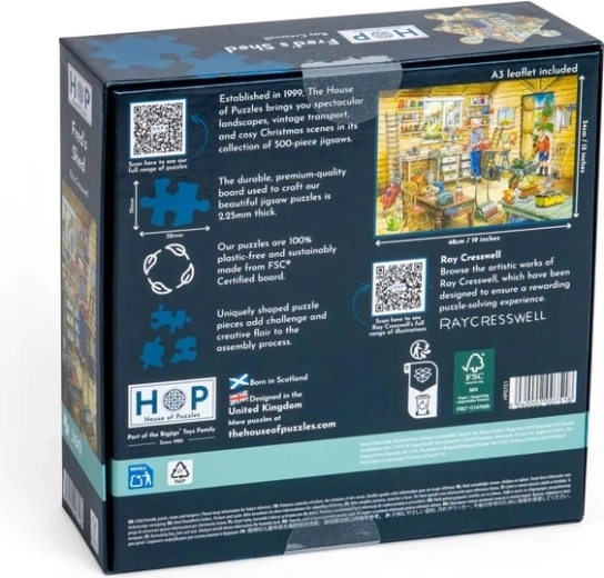 500 uniek gevormde puzzelstukjes