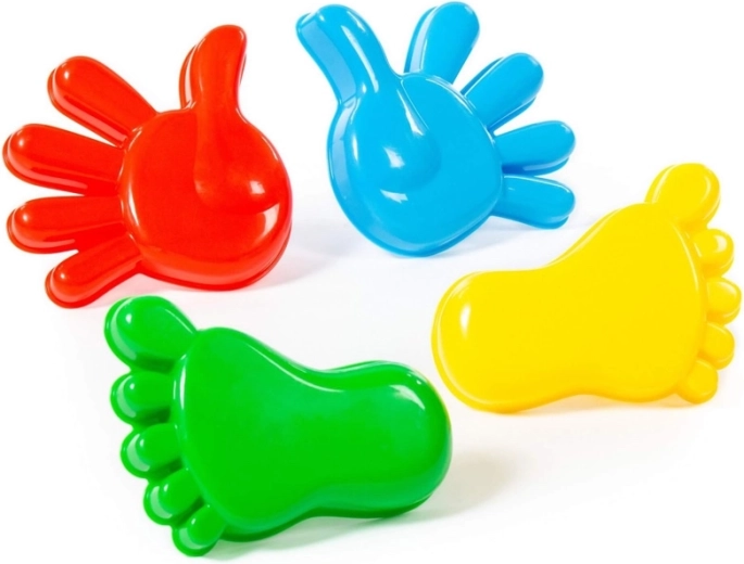 Set zandvormpjes – handen en voeten, 4 stuks