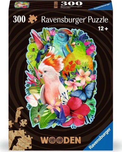 RAVENSBURGER Houten contourpuzzel Prachtige vogels 300 stukjes