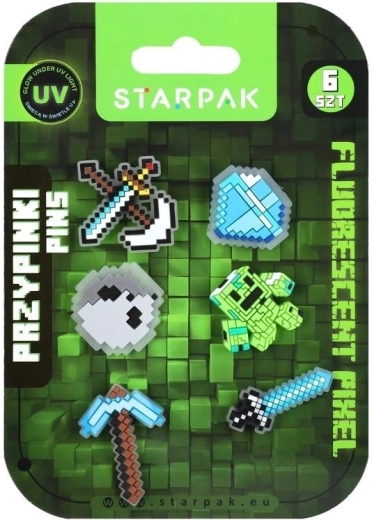 Rubberen badges Pixel Fluo – set van 6 stuks