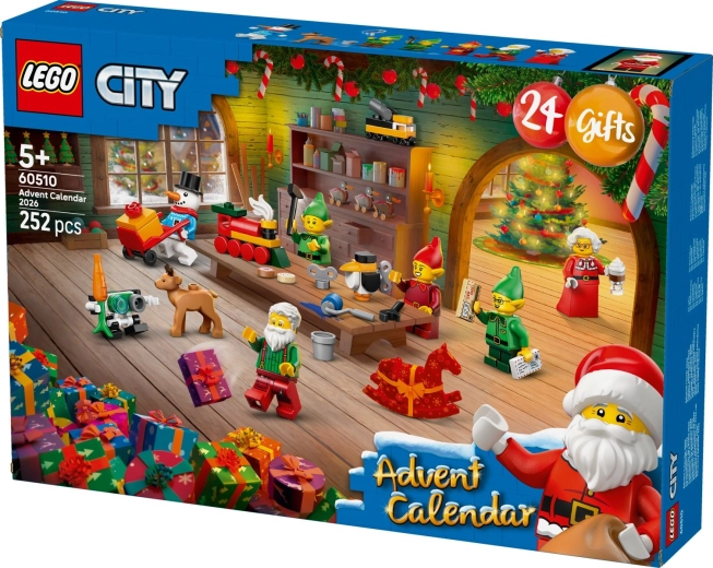 Uitklapbare speelmat met de werkplaats van de Kerstman