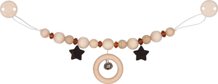Speenketting met amber en clips Goki - 1 stuk