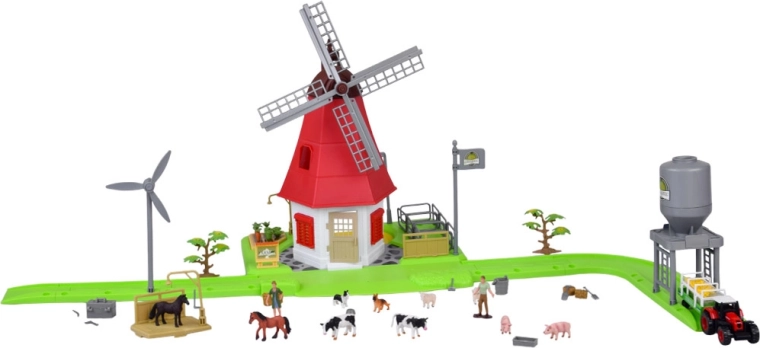 Twee verdiepingen tellende molen met draaibare wieken