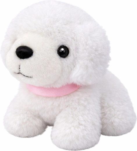 Schattige pluchen hond om te knuffelen en verzorging te oefenen