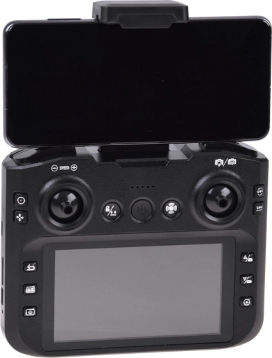 Controller met LCD-display en telefoonhouder