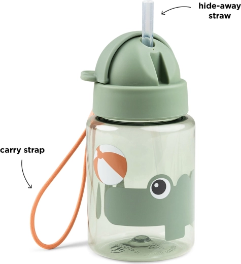 Done by Deer drinkfles met rietje Playground groen 280 ml
