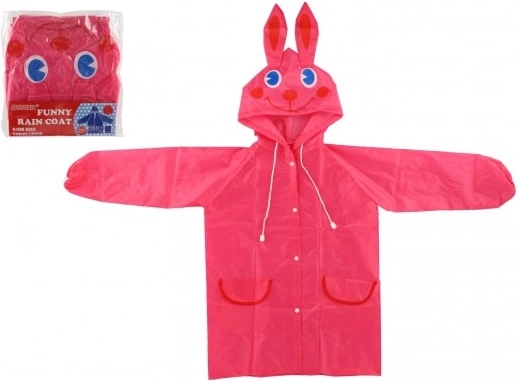 Kinder regenjas Konijn roze 110-120cm