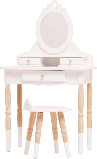 Houten kaptafel voor kinderen met spiegel en krukje Le Toy Van