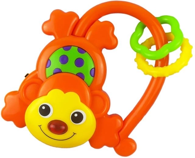 Baby Mix rammelaar met geluid aapje oranje