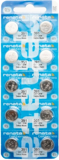 Renata 391 knoopcelbatterij voor horloges 1,55 V 50 mAh, verpakking 10 stuks