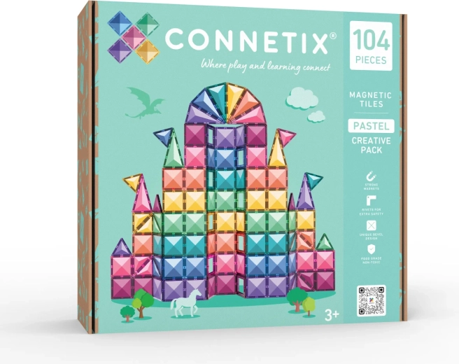 Pastelkleurige creatieve set met 104 onderdelen