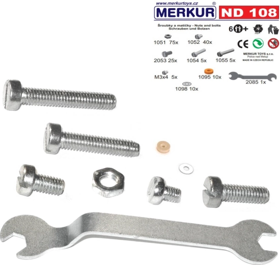 Merkur reserveset schroefjes en moertjes nd108