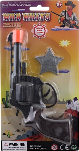 Klapspeelgoedpistool met badge