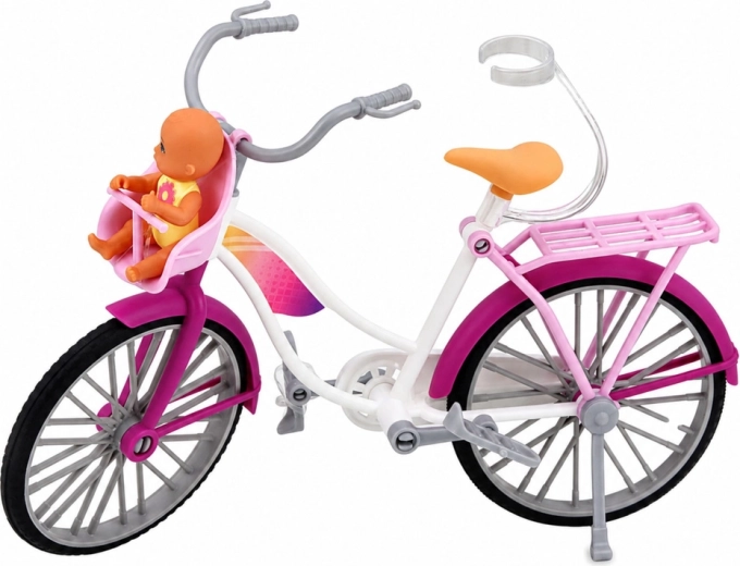 Fiets met kinderzitje en baby