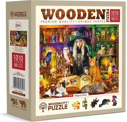 Houten puzzel Wooden City Magische bibliotheek 1010 stukjes