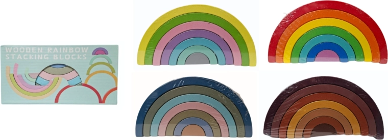 Houten stapelregenboog - 1 stuk