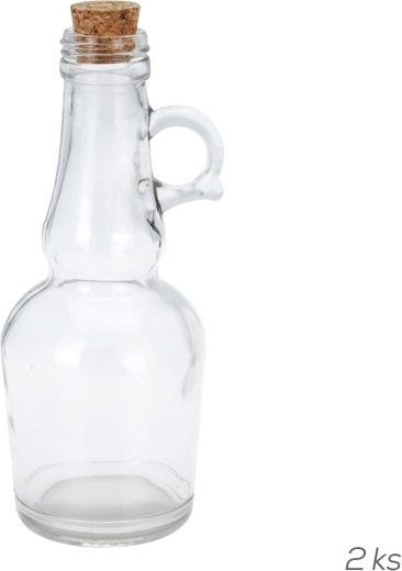 Set glazen flesjes met kurken stop 250 ml, 2 stuks
