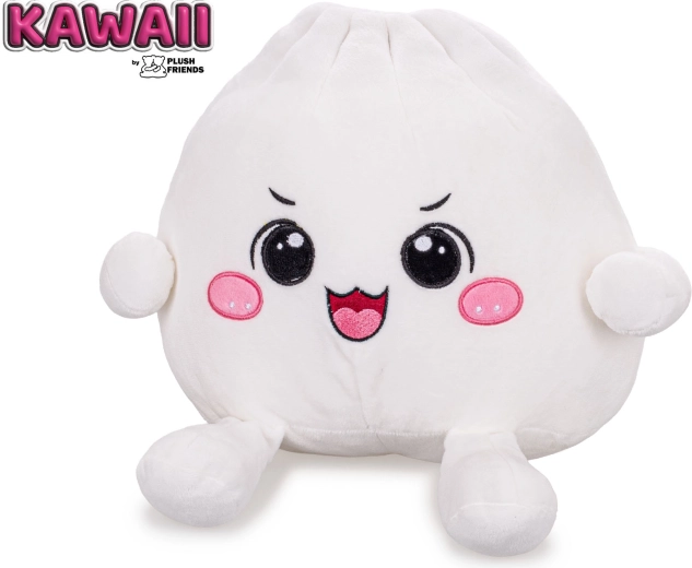 Plush Friends kawaii pluchen bao-knoedeltje met glimlach 25 cm - 1 stuk