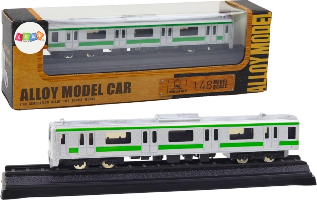 Metalen model van een treinwagon 1:48 – zilverkleurig