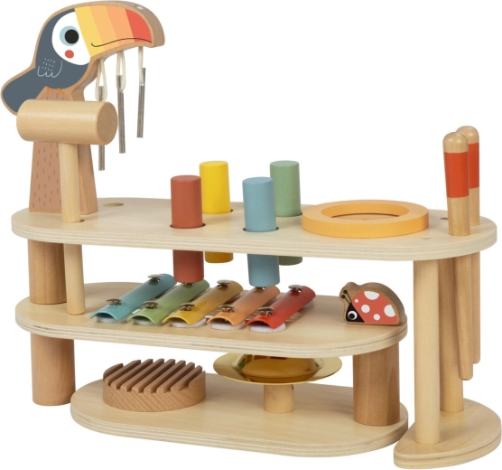 Kleine muziekt tafel vol geluiden