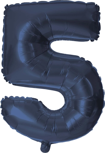 Folieballon TORO cijfer 5, 30 cm, blauw