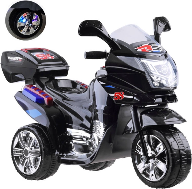 Elektrische kindermotor met LED-verlichting – zwart