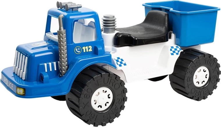 Kinder politie loopauto Bayo Police 70 cm blauw