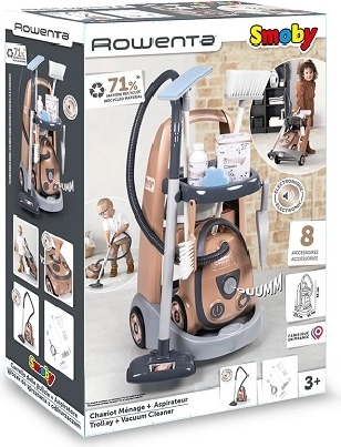 Smoby Rowenta schoonmaakwagen met stofzuiger