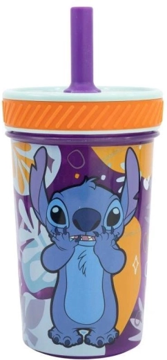 Veilige kinderbeker met rietje Stitch - 1 stuk